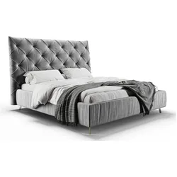POLSTERBETT ANNY Silber Velvet
