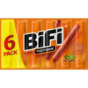 BiFi Fleischsnack Original, herzhafte Salami, je 20 g, 6 Stück