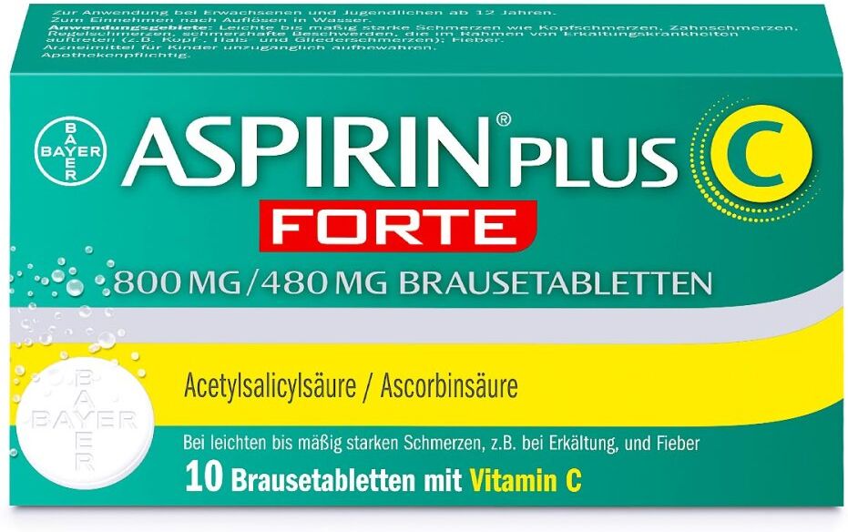 Aspirin Plus C Forte 800mg/480mg Brausetabletten 10stk