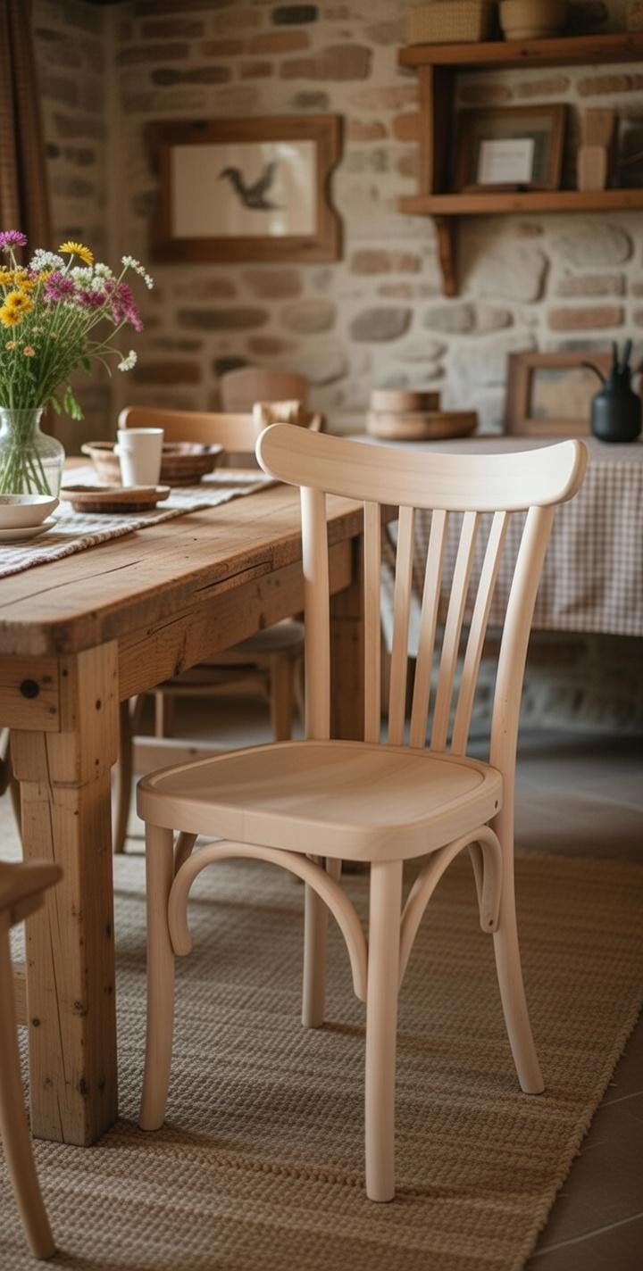 JVmoebel Eetkamerstoel in moderne stijl met comfortabele houten zitting