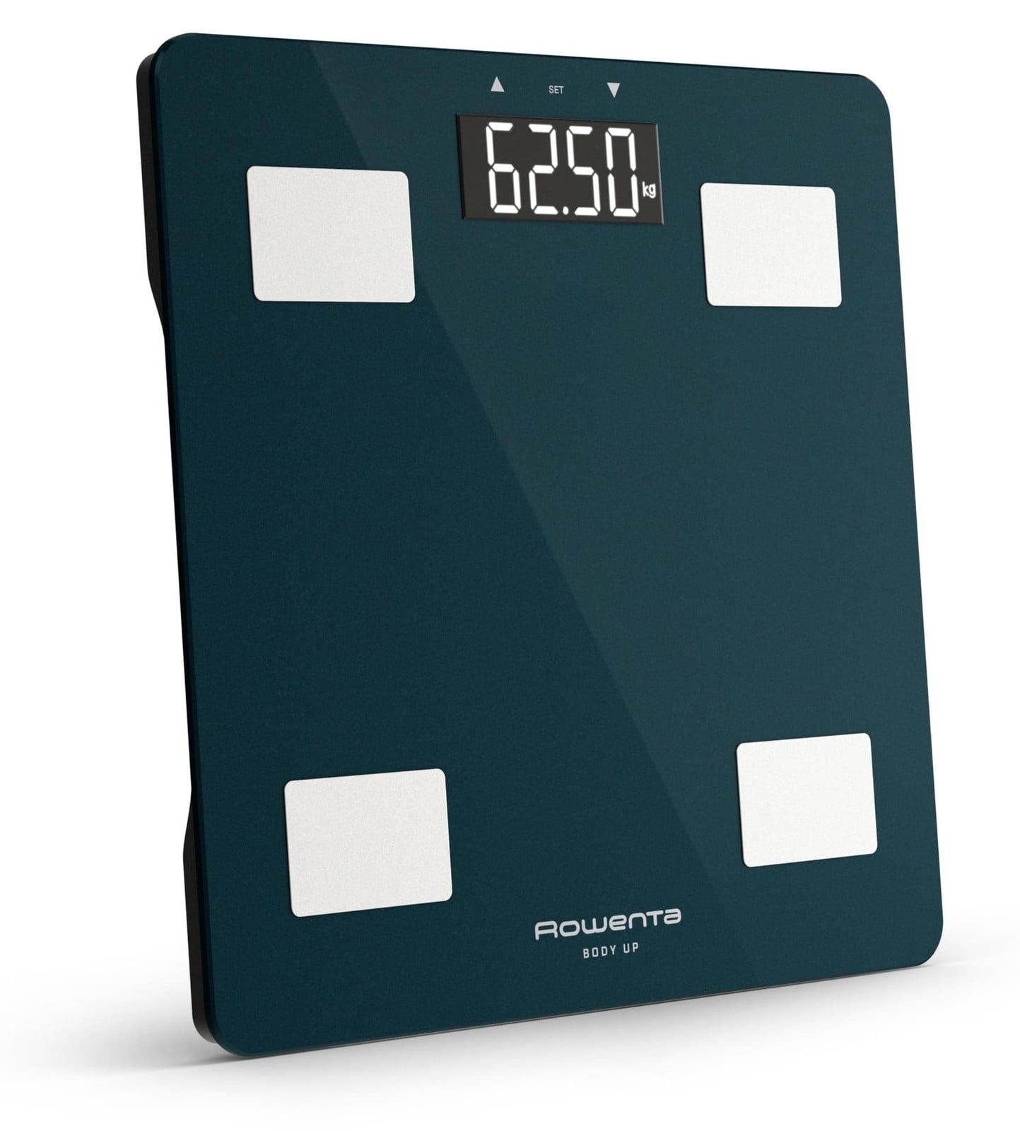 Rowenta Body Up 2.0 BR2600 Intelligente badkamerweegschaal met 7 lichaamsindicatoren en 8 gebruikersprofielen, Groen
