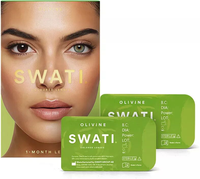 SWATI - Farbige Kontaktlinsen für 1 Monat, Set, OLIVINE GREEN BROWN