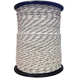Weidezaunseil Premium - weiß/braun - 500 m, 11 Leiter