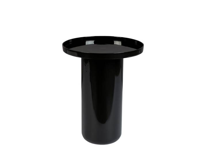 Table d'appoint ronde en aluminium laqué noir