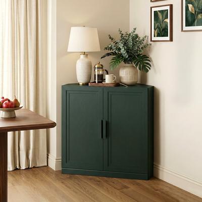 Dovelina "31""H Corner Sideboard Cabinet Free-Standing Corner Storage Organizer"