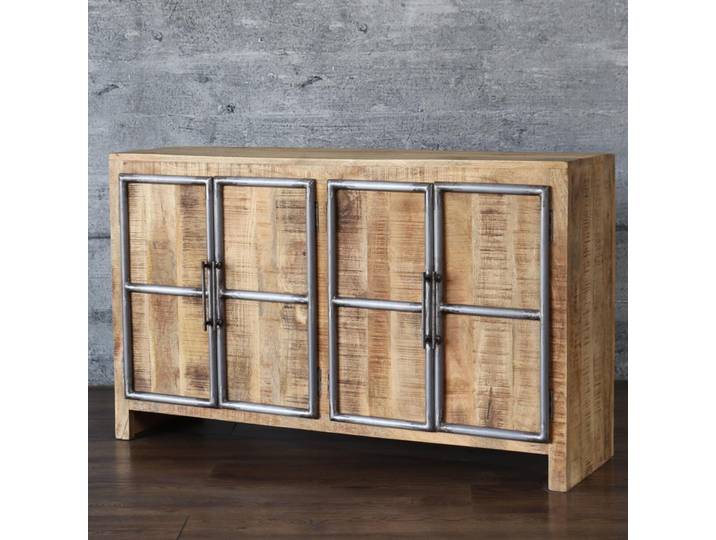 Sideboard Industrial Vintage VLAKA 140 cm Massivholz & Eisen Anrichte