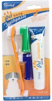 Inspire Select Pet Dental Care Kit Natural Banana Flavor Toothpaste & Toothbrush Set For Plaque, Tartar & Fresh Breath Care beef Flavor B