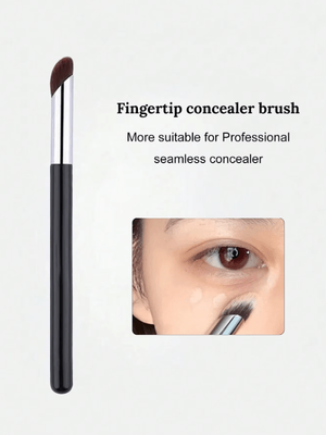Inspire Curations Soft Round Head Concealer Brush Set For Seamless Coverage And Flawless Blending 2pcs black