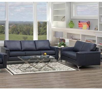 Lessa Modern Premium Top Grain Leather Sofa and Loveseat Set