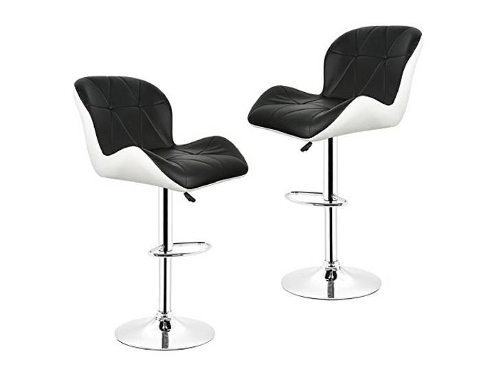 MUPAI Barhocker schwarz 2er Set,Barhocker Höhenverstellbar mit Lehne (Schwarz) (Schwarz, 2pcs)