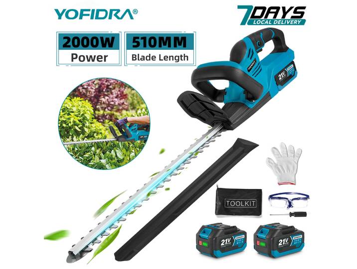 Taille-haie électrique sans fil YOFIDRA 2000W 15000RPM, scie à élaguer, tondeuse à gazon, outils de jardinage pour batterie Makita.