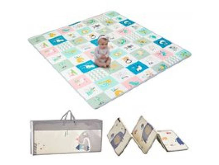 VEVOR Tapis de Jeu pour Bébé, 1,8x2 m, Tapis d'Éveil pour Enfants Antidérapant Mousse Monobloc Large, Tapis Sol Réversible Pliable, Tapis d'Activité Imperméable avec Sac, pour Tout-petits, Nourrissons