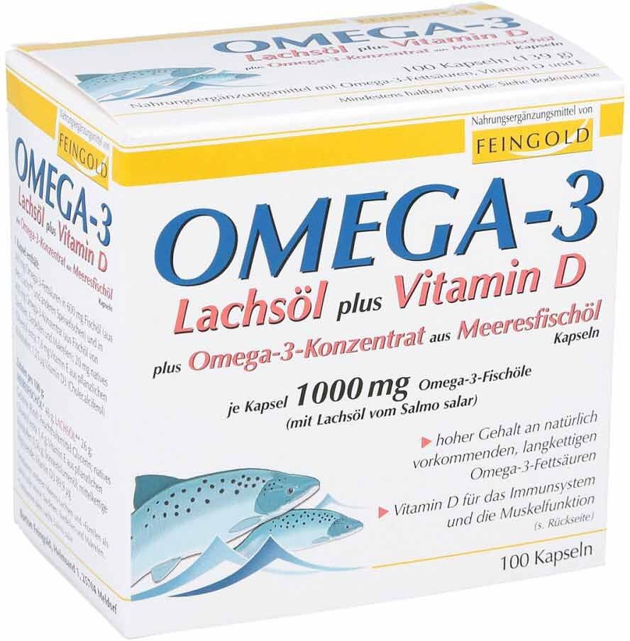 Omega 3 Lachsöl plus Vitamine d pl. Omega3 Konz.kps.