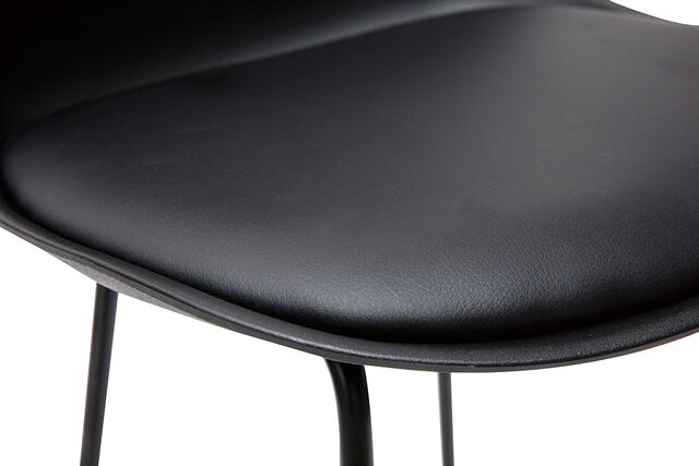 Miliboo Schwarze Designer-Barhocker mit Metallbeinen 66 cm (2er-Set) FRANZ