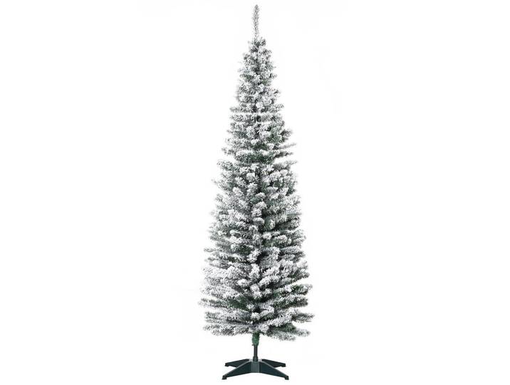 Homcom Künstlicher Weihnachtsbaum, 180 cm Christbaum mit Kunstschnee, Indoor, Grün, Kunststoff, 180 cm, Dekoration, Weihnachtsdekoration, Christbaum & Zubehör