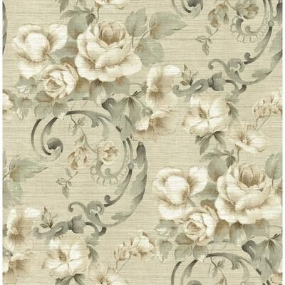 Seabrook Designs Seabrook Design Hera Floral Scroll Unpasted Wallpaper