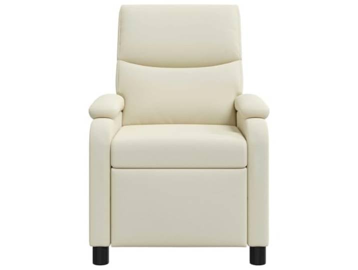 Sessel Recliner Creme PU Leder verstellbar 115-160 Grad Verstellbarer Rückenlehnenwinkel, leicht zu reinigen, stabiler Metall-Holzrahmen, universell für Wohnzimmer und Büro