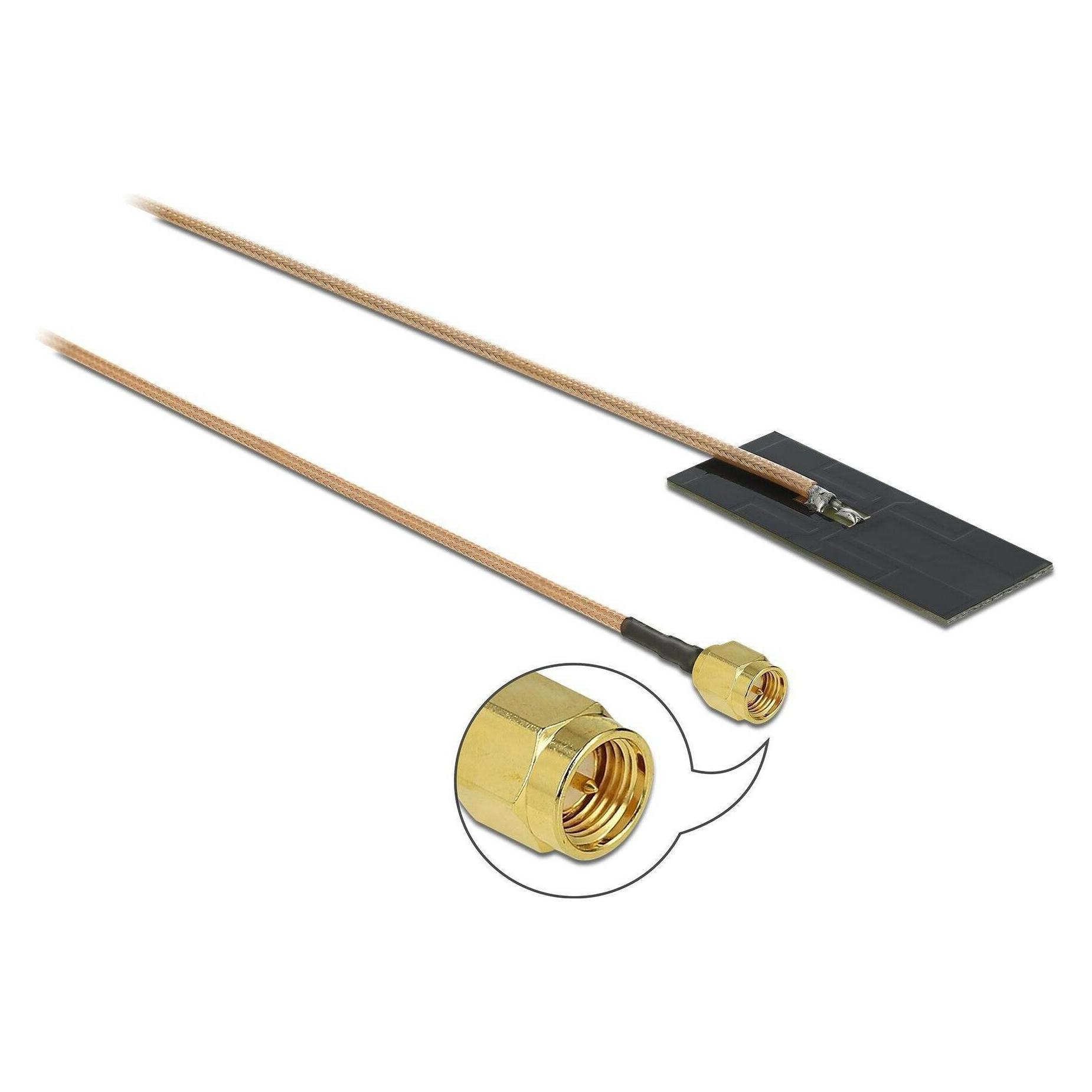 Delock WLAN-Antenne SMA zum Kleben, 1,2dBi (WLAN) (12610)