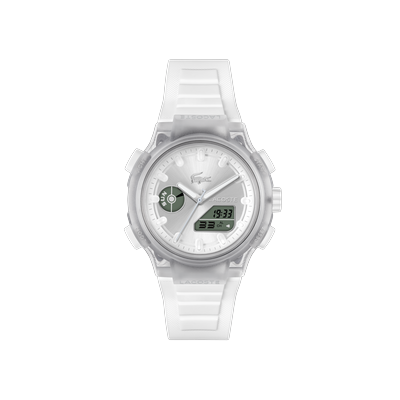 Digitaluhr LACOSTE "LC33", weiß (weiß, weiß, weiß), Armbanduhren, Damen, Digitaluhr, Quarzuhr, Armbanduhr, Damenuhr, Herrenuhr, Silikonarmband, analog