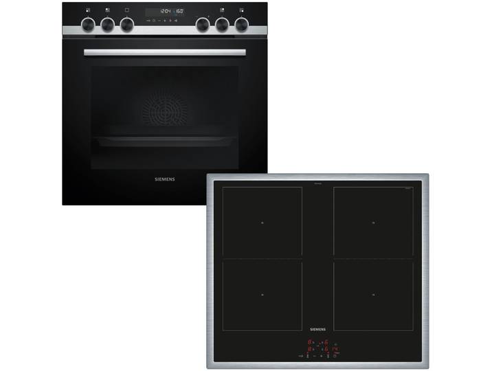 SIEMENS Flex-Induktions-Herd-Set PQ521DB2ZM , Energieeffizienz: A+, grau (edelstahl), Herdsets, Automatische Reinigung & schneller erhitzen mit powerBoost, Flex-Induktions-Herd-Set