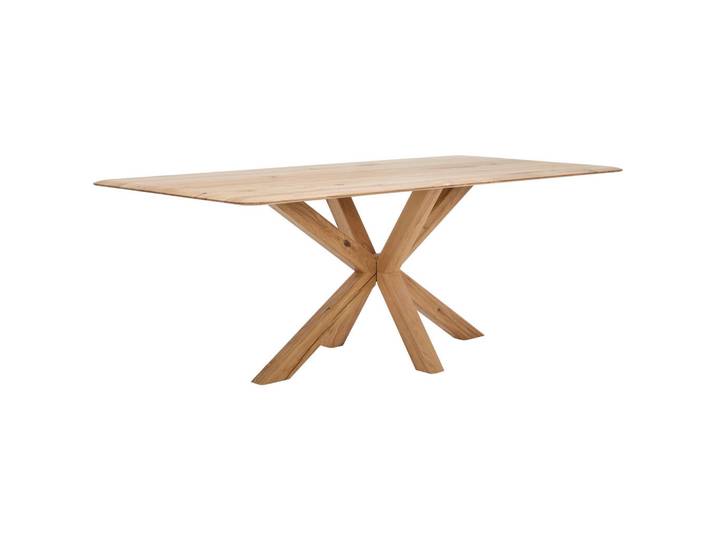 Linea Natura Esstisch, Eiche, Holz, Eiche, massiv, Holzoptik, rechteckig, eckig, X-Form, 100x75x200 cm, Holzmöbel, Holztische, Esstische Holz