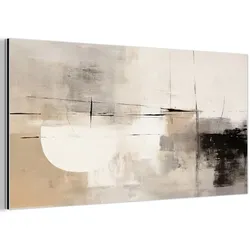 METALLBILD Abstrakt - Kunst - Grau 80x40 cm
