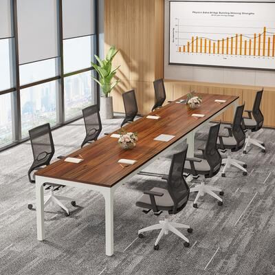 OEM Rectangle 13FT Large Conference Table Set of 2, 78.74-Inch Meeting Seminar Table, Long Business Table