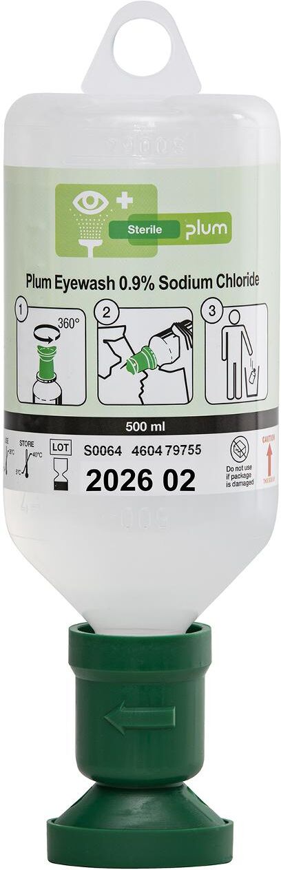 PLUM Wound and Eyewash 0,9% Sodium Chloride 500ml