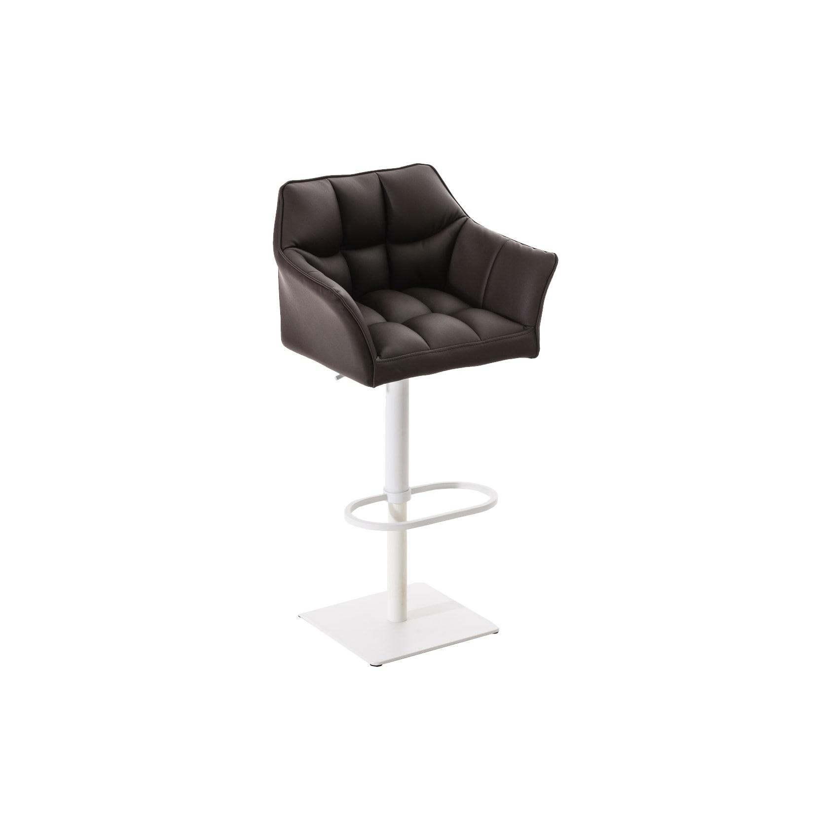 CLP Barhocker Damaso W - Farbe: braun, Gestellfarbe: weiß