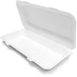 MONOUSO - Menübox Zuckerrohr Weiß 32x15x6cm (50 Stück)