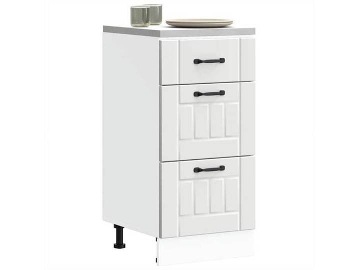 Armoire de cuisine Lucca blanc bois d'ingénierie meuble d'évier meuble de cuisine avec tiroir meuble de cuisine à 854230