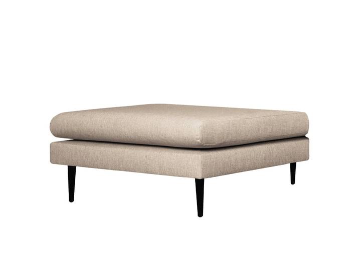 Polsterhocker Kayena 89 x 44 x 78cm Beige Schwarz Webstoff Inas: Cappuccino