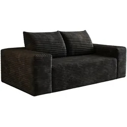 MODFU Modulares Sofa mit Cordstoffbezug, Schwarz
