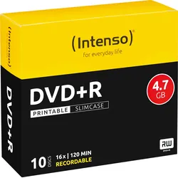 DVD+R4,7 INT10P - Intenso DVD+R 4,7GB, SlimCase, printable