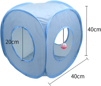 Inspire Curations PlayPounce 3 Way Cat Tunnel Foldable Interactive Tunnel Toy With Peep Hole square
