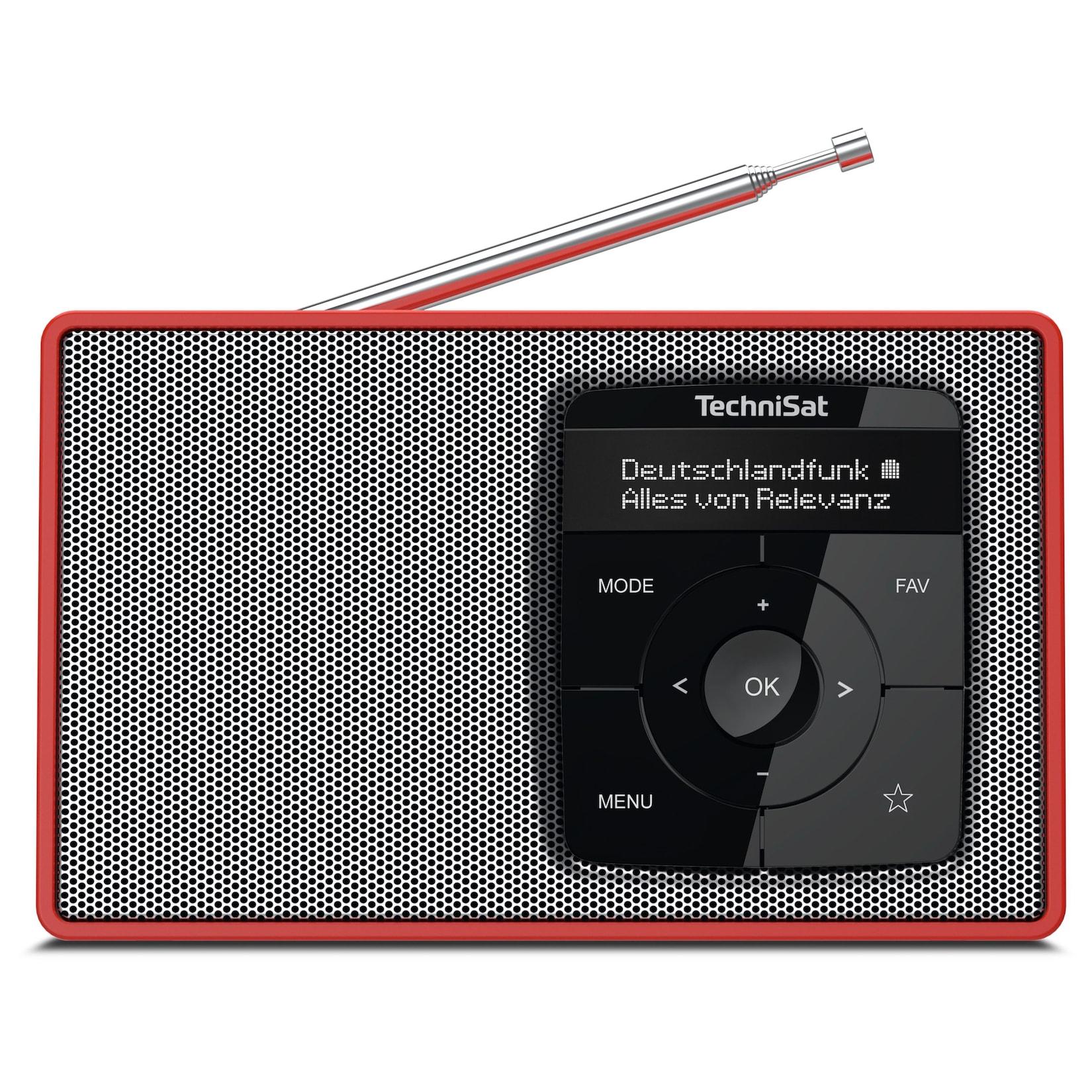 TechniSat DIGITRADIO 2 Portables DAB+/UKW-Radio, Bluetooth rot/silber