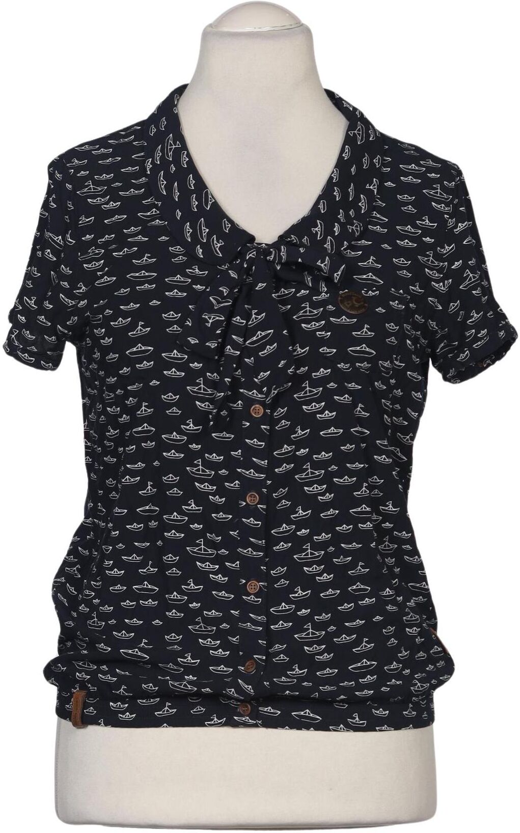 Naketano Damen Bluse, Marineblau, Gr. M, Viskose - Second Hand