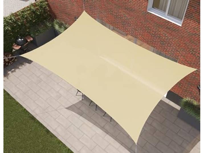 Kopu® Schaduwdoek Rechthoek 280 gram Waterdoorlatend 4x5 m - Creme