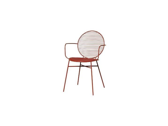 Chaise en métal rouge, uni - Chehoma, Klara - 57x56x86 cm