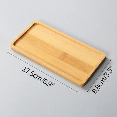 Uplift Picks Mini Bamboo Tray Coaster Wood Saucer For Coffee Cups And Flower Pots rectangle 8 Cm