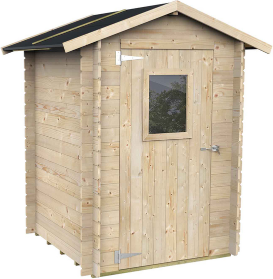 Alce Hobby 146x146  Gerätehaus aus Holz  Mit Frontfenster  146x146x204 cm