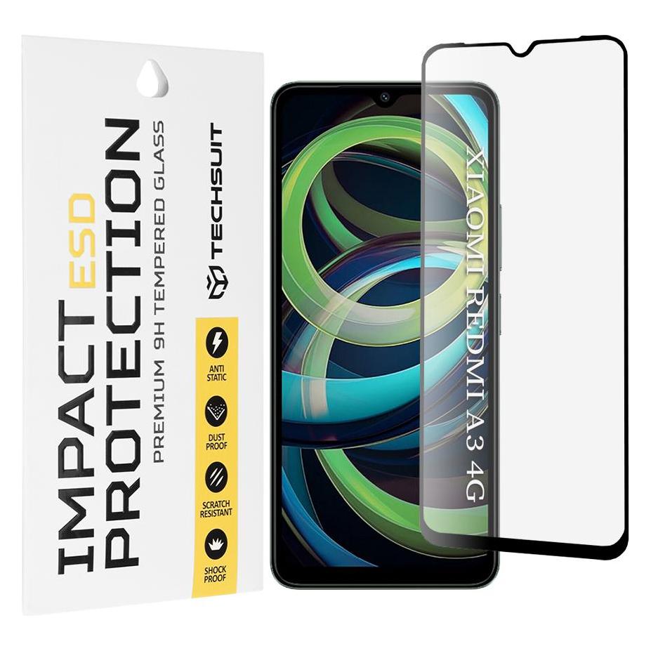 Techsuit - ESD Glass - Xiaomi Redmi A3 / Redmi A3x - Black (1 Stk., Xiaomi Redmi A3) (60230427)