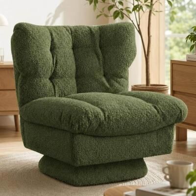 Garvee Swivel Accent Chair, 360° Rotating Armchair with Plush Cushion