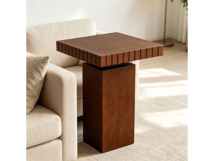 KAFHGEIN Moderner Schmaler Beistelltisch aus Massivholz für Kleine Räume Kompakter Beistelltisch im modernen Stil für Wohnzimmer, neben dem Sofa, Schlafzimmer und Eingangsbereich
