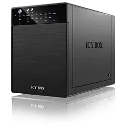 ICY BOX IB-RD3640SU3, RAID-Gehäuse für 4x 3,5" SATA HDD zu USB 3.2 Gen 1 + eSATA Host, EasySwap, RAID 0, 1, 3, 5, 10, spanning, schwarz