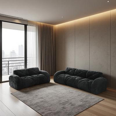 ZWYO HOSIMU Velvet Sofa Set with 2-Seater and 3-Seater and No Assembly Required (2-Piece)