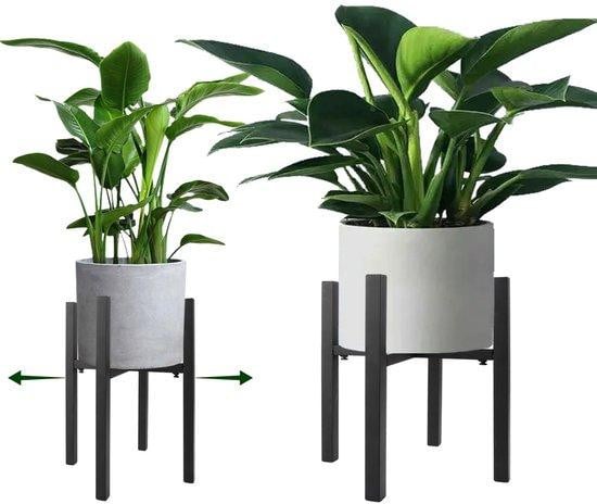 Unyqoos Verstelbare metalen plantenstandaard, 24–38 cm, roestvrij gelakt