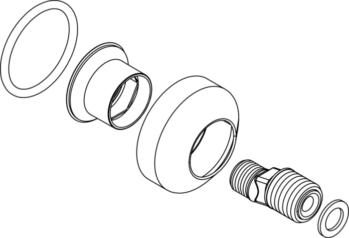Ideal Standard Anschluß MELANGE Bade AP, kpl., A962050AA Chrom