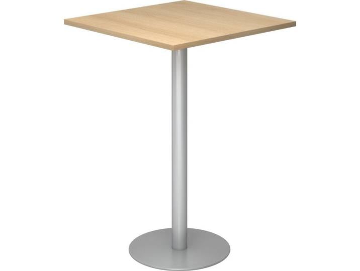 HAMMERBACHER Empfangstheke Stehtisch 80x80cm Eiche/silber