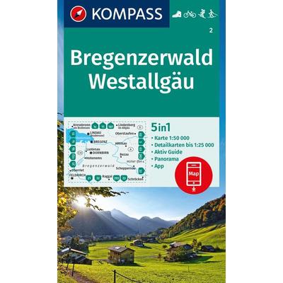 KOMPASS Wanderkarte 2 Bregenzerwald, Westallgäu 1:50.000, Sonstige von , KOMPASS Freytag & Berndt, 978-3-99121-782-4